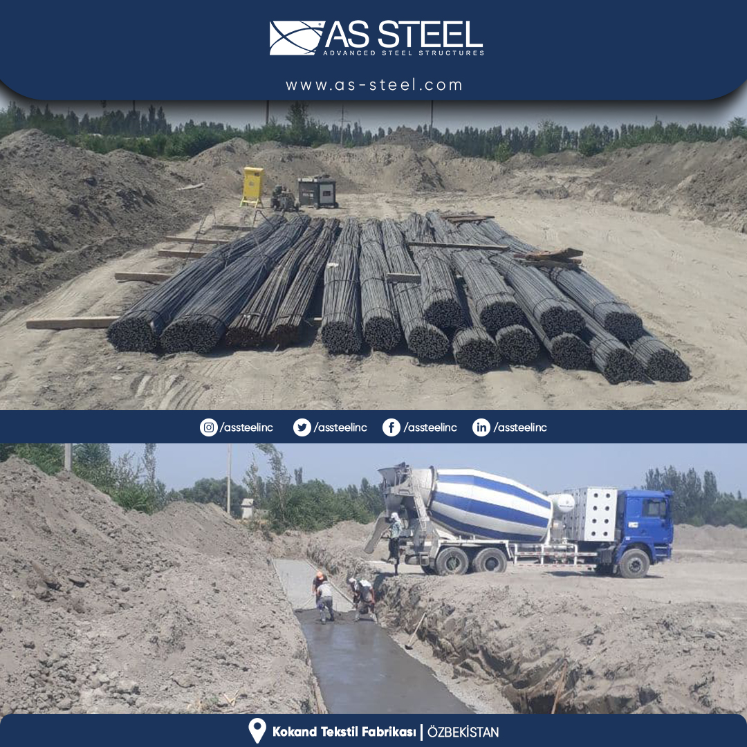 assteelinc's tweet photo. Kokand Tekstil Fabrikası temel çalışmalarımız başladı.
#enlilyapi #enlilconsulting #consultancy #architecture #design #engineering #manufacturing #steelbuildings #steelconstruction #steelstructure #fabrication #civilengineering #heavysteel #steelmanufacture #uzbprojects https://t.co/W5WPstZ6Cb