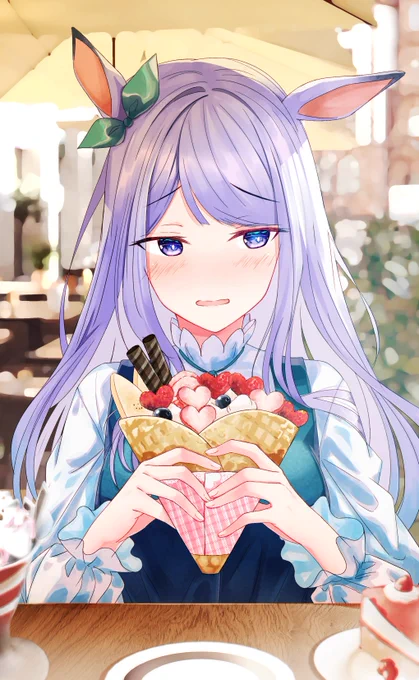マックイーンとクレープ
#ウマ娘 