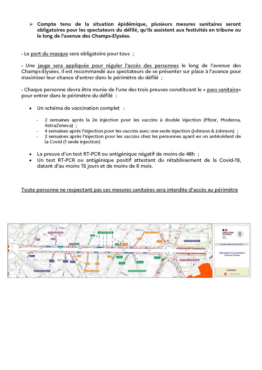 Dispositifs de sécurisation et de circulation mis en place à l'occasion de la cérémonie nationale du #14Juillet.
Consultez notre communiqué de presse ⬇️