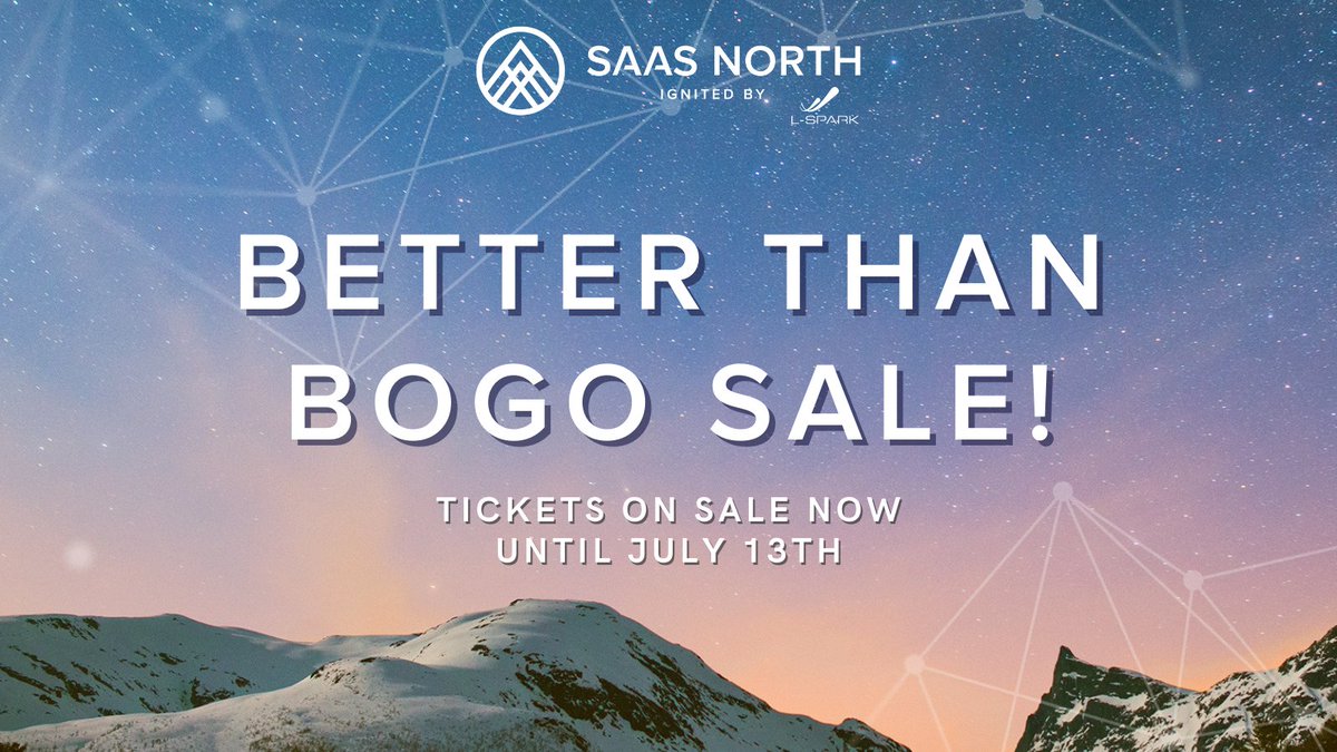 Our friends at <a href="/SAASNORTH/">SAAS NORTH</a> are back with an in-person
event this fall!🙌 

There's only ONE DAY left to make the most of the Better Than BOGO sale! It ends tomorrow July 13th!

Check it out 👉 bit.ly/3jUmZwT