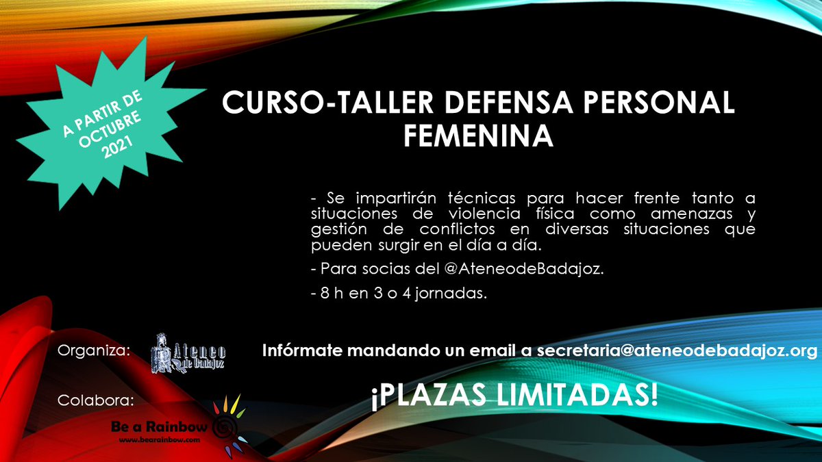 Cualquier información y reserva de plaza mandando email a secretaria@ateneodebadajoz.org.
Pendiente confirmación de días y horas.
#ateneo #próximocurso #badajoz