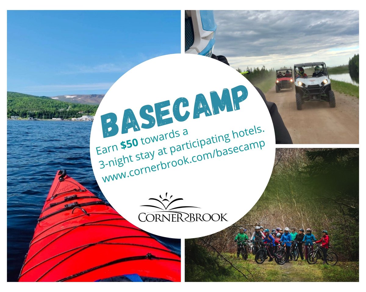 Come for a visit between July 15-August 15, stay with a participating local accommodator and we'll help with the bill. 

Make Corner Brook your centre for adventure and experience everything the Humber Valley/ Bay Of Islands has to offer! 

cornerbrook.com/basecamp