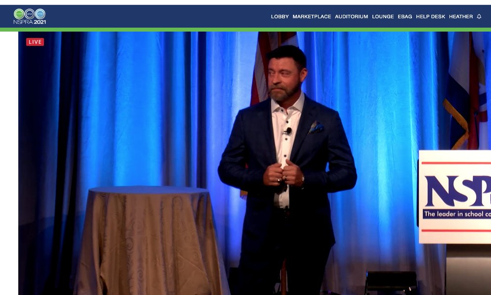 Loving #NCSPRA2021 keynote speaker <a href="/HeroSpeaker/">Kevin Brown</a> and laughing constantly! Informative? ✅  Motivational? ✅  Stand-up comedy? ✅  "What does a hero look like? A hero looks like me. I trusted the cape and I flew." This is definitely helping me #Reconnect #Refresh and #Recharge