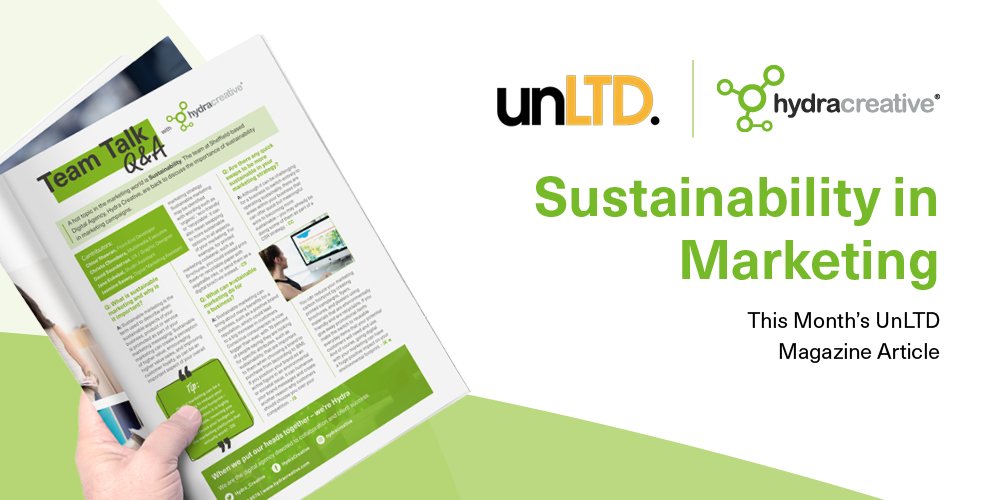 Hydra_Creative's tweet photo. Our team were recently featured in the latest edition of the UnLTD Business magazine, where we discussed why sustainability in marketing is important.

Read it now - https://t.co/mFojG29Piy

#sustainable #environment #printtodigital #sheffieldissuper #sheffieldbusiness https://t.co/9ucUQ6jq1v