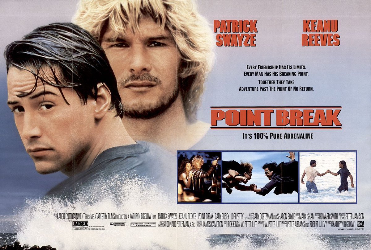 Happy 30th! Kathryn Bigelow's POINT BREAK was released in theaters on this day in 1991.