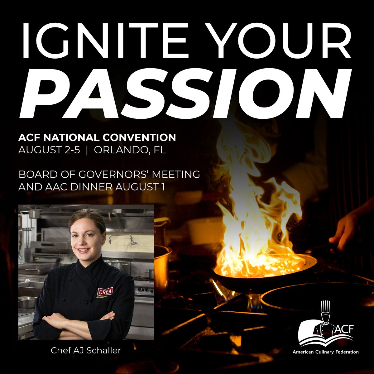 Get ready for the ACF National Convention in Orlando, August 2-5! 

Join Chef AJ Schaller as she demonstrates fundamental sous-vide techniques and explores how this method is pushing the boundaries of culinary science! 

Register today: bit.ly/3aOBn4E #acfchefs