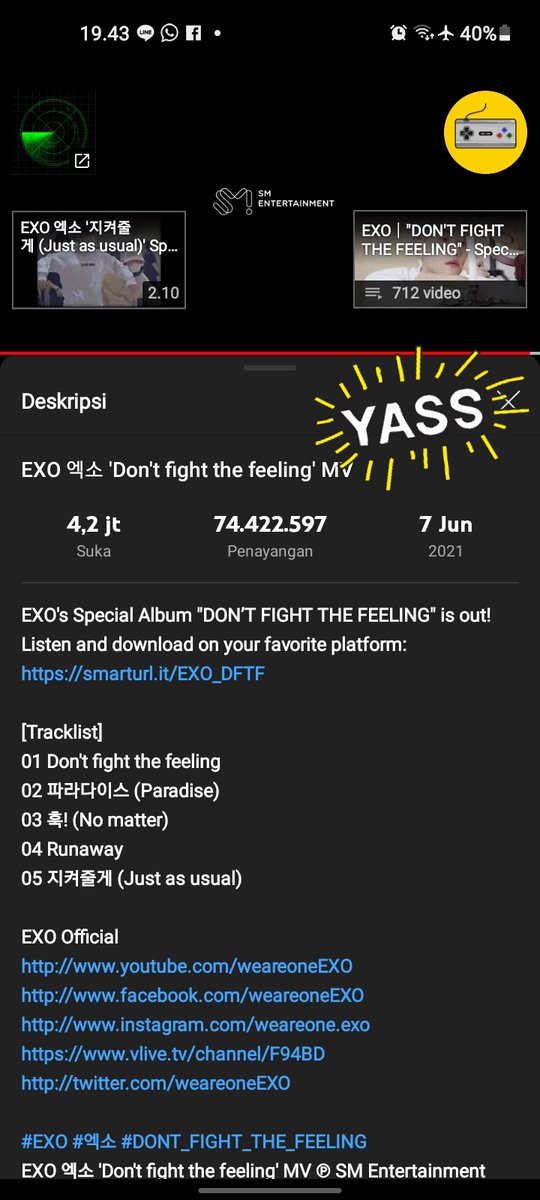 87.
EXO SPECIAL ALBUM OUT NOW

🖇️youtu.be/2IkoKhr6Tss

#EXO_DFTFOutNow
#ToExoPlanetAndBeyond
#DONT_FIGHT_THE_FEELING 
@weareoneEXO