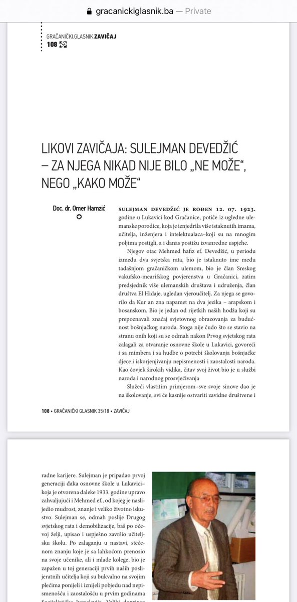 adicerimagic's tweet photo. “Odlaskom #Sulejmana #Devedžića, Gračanica je ostala bez jednog od posljednjih velikih privrednika, bez jednog od posljednjih partizana, velikog učitelja – a porodica, koju je uvijek stavljao iznad svega– bez brižnog i dobrog muža, oca i #djeda.”

https://t.co/CG71obRBei https://t.co/AAjDDaKxaQ