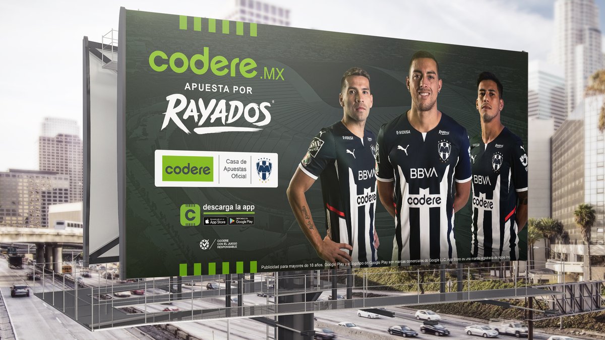 Codere, en la camiseta de los Rayados de Monterrey México. 
El logo de Codere lucirá en el frontal de la camiseta del equipo, eso contribuiría a potenciar la marca Codere en México y la consolidación de la marca. 
La compañía ha impulsado la expansión internacional de su oferta.