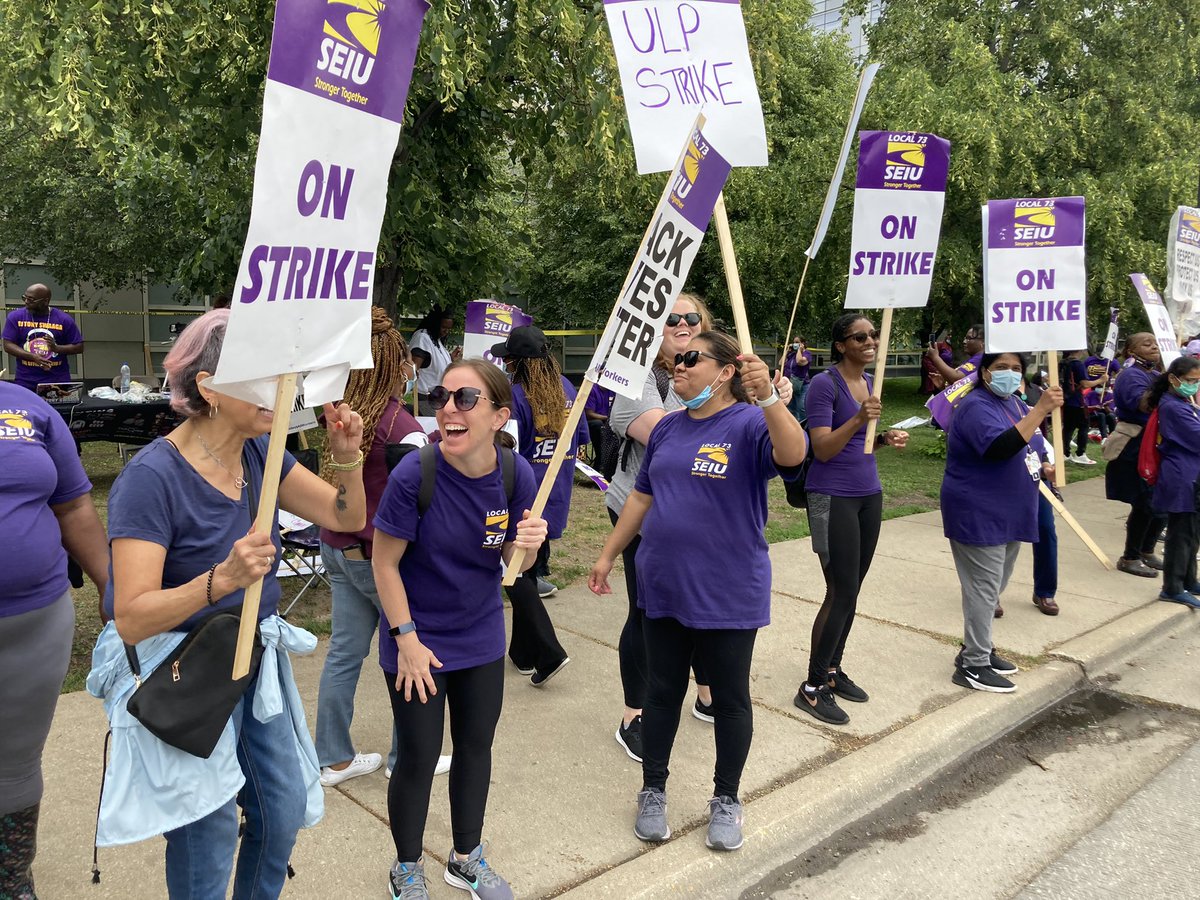 SEIULocal73's tweet photo. If County President @ToniPreckwinkle thinks we’re slowing down, she’s mistaken! We are showing up strong at Stroger. We’re not stopping until we get a fair contract now! #CookCountyStrike #RespectUsProtectUs https://t.co/GZj6T46Q0O