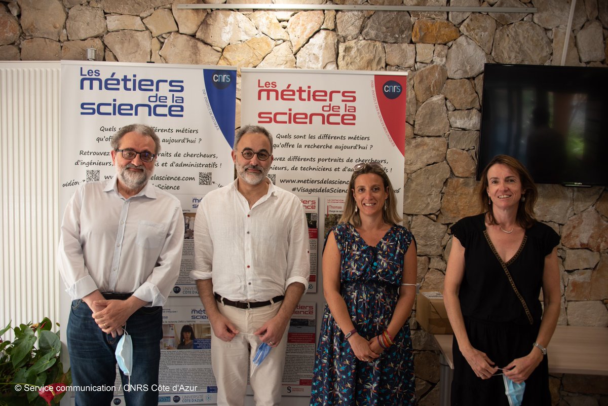CNRS_COTEDAZUR's tweet photo. La délégation régionale a reçu S. Blanc, Directeur Scientifique Référent @CNRS Côte d’Azur, S. Paty adjointe &amp; E. Kajfasz DSR sortant. Au programme : rencontres avec @Univ_CotedAzur et l’@ObsCoteAzur, les chefs de service @CNRS_DR20, les directeurs d’unité et 1 visite d'#ECOSEAS https://t.co/LioKGrPDLM