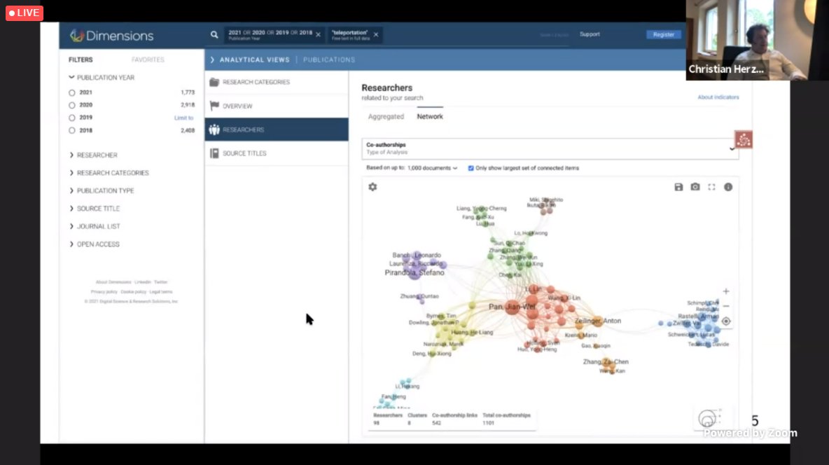 Great collaboration with @DSDimensions to integrate VOSviewer visualizations in their platform, as just announced by @ChrisTHerzog at the #ISSI2021 conference @cwtsleiden @LudoWaltman @danielintheory