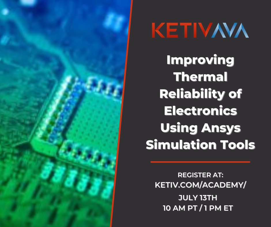 KetivTech's tweet image. It's not too late to register for our @ANSYS Virtual Academy event tomorrow at 10:00 AM PST!
⏰
Join Application Engineer Graham Stevens to learn about Improving Thermal Reliability of Electronics Using Ansys Simulation Tools. #Ansys #AnsysSimulation
hubs.ly/H0RmhSH0