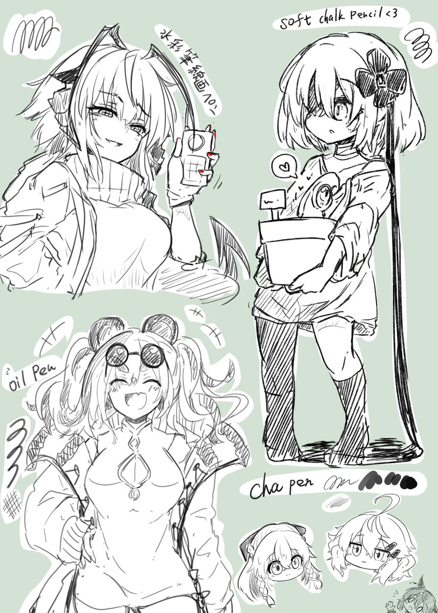 リハビリがてららくがきさらさら。
素材ランキングに乗ってたペンをいくつかお試ししつつ。 