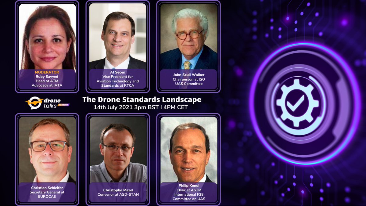 drone_talks's tweet photo. This Wednesday, we will go to the source and ask leaders of @astmintl @RTCAinc @ISOstandards ASD-STAN @EUROCAE1 &amp; @iata to provide an overview of their current activities, so you can have a clear understanding of ongoing activities - Join us! https://t.co/QwWXqv8ukJ https://t.co/YrkiwArXRT
