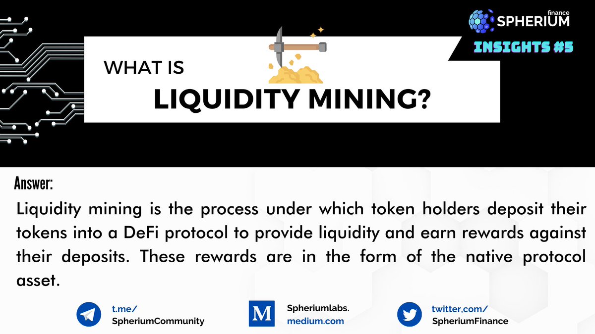 SpheriumFinance's tweet photo. 🔔 Spherium Insights #5 🔔

What is Liquidity Mining?

#LiquidityMining is the process under which token holders deposit their tokens into a #DeFi protocol to provide liquidity and earn rewards against their deposits. These rewards are in the form of the native protocol asset. https://t.co/g1ZSycoZKx