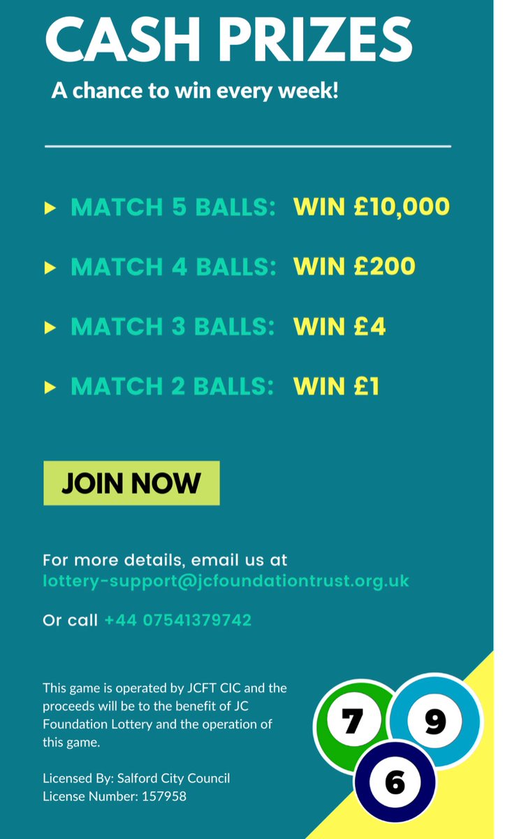 (JCFT) has just launched its first weekly lottery.

30% of the funds raised will go towards our mission, 40% towards prize money and remaining 30% towards costs &amp; taxes.

Foundationlottery.co.Uk 

We urge each one of you to participate and contribute in our mission!