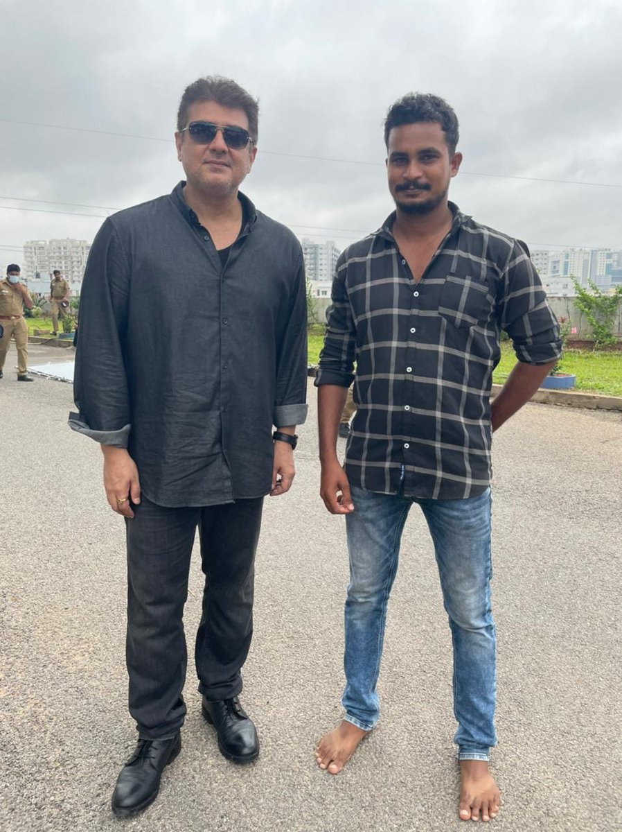 Recent Pic Of Thala #Ajith at #Valimai Shooting Spot.