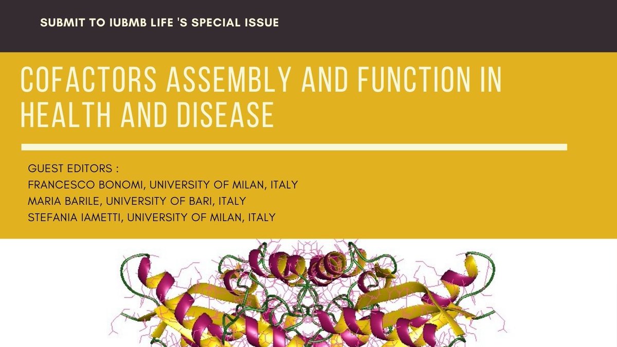 📢IUBMB Life new Special Issue: Call for papers Read more here👉iubmb.onlinelibrary.wiley.com/pb-assets/asse… #cofactors #coenzymes #nadph #MitochondrialComplex #covidresearch #frataxin #fad #TransportProteins #IronMetabolism #proteinbiochemistry #flavoproteins #proteininteractions #CallforPapers