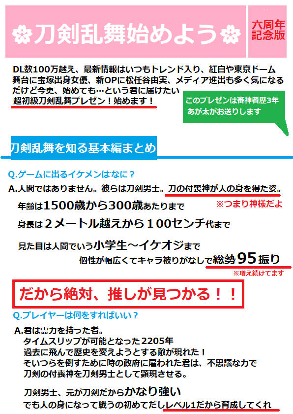 やっときゃよかった刀剣乱舞 と思っている方に刀剣乱舞を布教する 分かりやすいプレゼン資料があるよ 話題の画像プラス