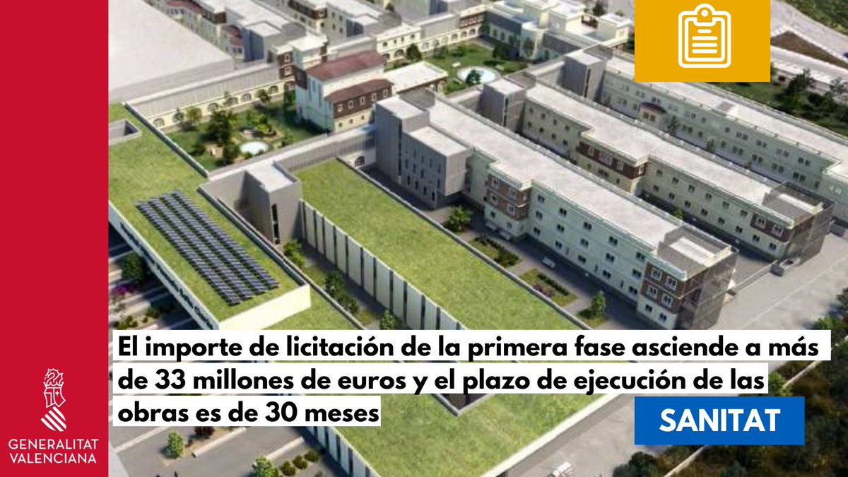 GVAsanitat's tweet photo. 📋@GVAsanitat licita las obras de ampliación y reforma del Hospital Militar para la creación de un hospital de crónicos

🔗https://t.co/X54L9cBRp5 https://t.co/uHyMCuSjzT