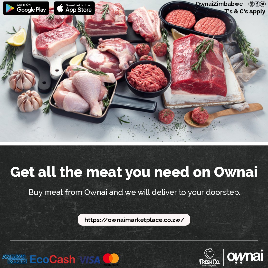 ownaizimbabwe's tweet photo. Why go out for meat groceries when you can just buy online and we deliver to your house. Visit https://t.co/YpBARTaXzs and start shopping! #ownaizimbabwe #convinience #onlineshopping https://t.co/BgdYzTPNt2