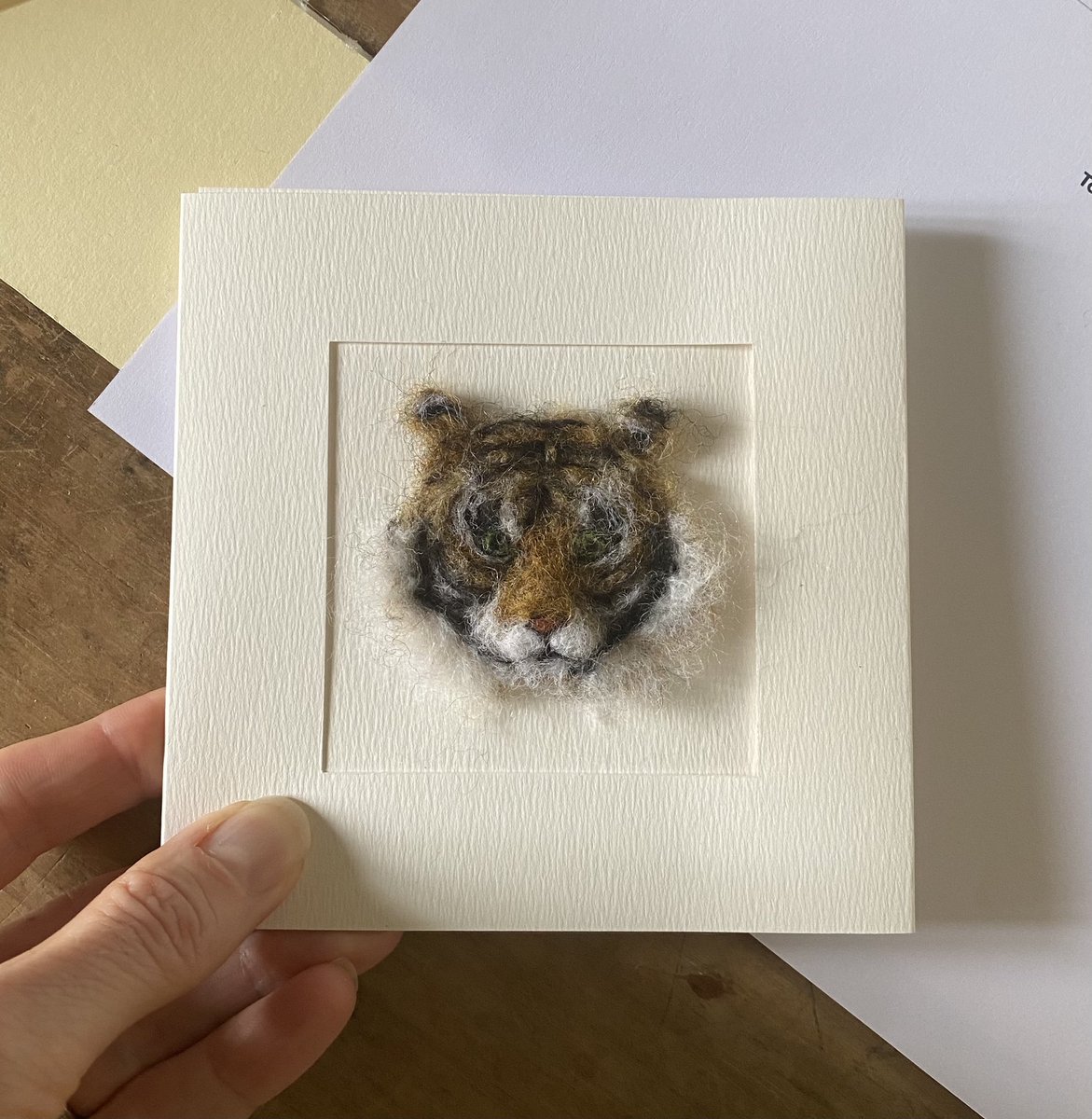 AbiFelting's tweet photo. Tiger tiger.. Card order complete. #handmadecards #cards #handmadecardsarethebest #handmadecardsforsale #tiger #tigers #tigercard #wildanimals #needlefelting #needlefelt #felt #feltart #feltartist #artist #petportraitartist #3dart #wool #custommade https://t.co/DOP06aR4Nz