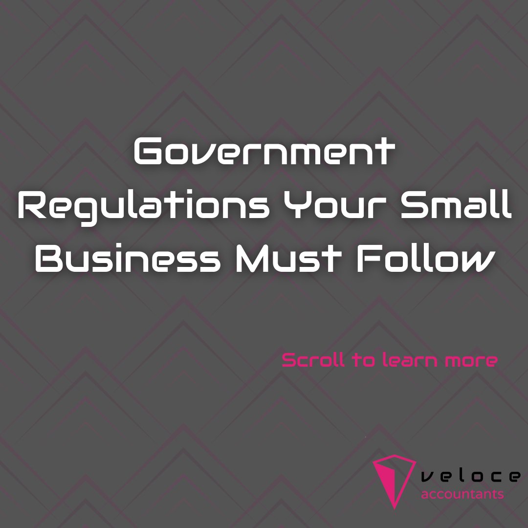 VeloceMPLS's tweet photo. When running a small business you must comply with key government regulations!  Thinking about starting a small business? Contact us at Veloce Accountants and we can help you turn your idea to reality. 
#smallbusiness #regulation #startup #entrepreneur #law #Rules #laborlaw https://t.co/aBnj7TFEE1