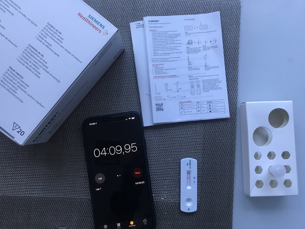 PabloFuente's tweet photo. #COVID19 Segundo test que le hago a mi hijo (21 años) tras sus vacaciones con amigos, mejor dicho, que se ha hecho él. Le enseñé los comentarios al hilo de esta mañana y no se lo creía. 
La gente es mucho más responsable de lo que los políticos nos hacen creer. https://t.co/95V3ChOvon