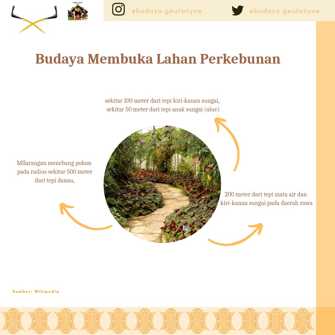 BGeutanyoe's tweet image. Dalam kehidupan sehari" masyarakat Aceh terdapat beberapa aturan adat ataupun budaya yg berbentuk larangan, seperti saat membuka lahan perkebunan baru, larangan ini sesuai dengan kearifan masyarakat terdahulu 👇
#budayasaya #iloveaceh #exploreaceh #budaya #perkebunan
