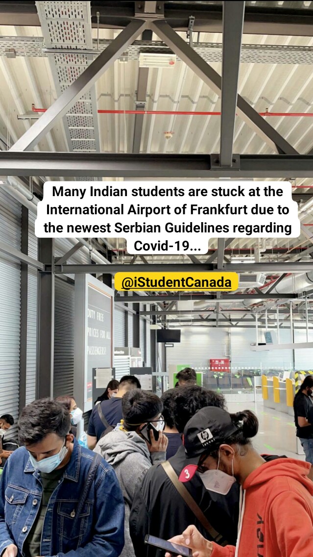 iStudentCanada's tweet photo. #HELP Many 🇮🇳 students travelling to 🇨🇦 are strucked at #Frankfurt airport from 2 days in the name of covid testing. Already paid for testing but long delay in testing. @MEAIndia @DrSJaishankar @eoiberlin @PMOIndia @PIBHomeAffairs @meaMADAD @iStudentCanada https://t.co/ccILw7Vvbl