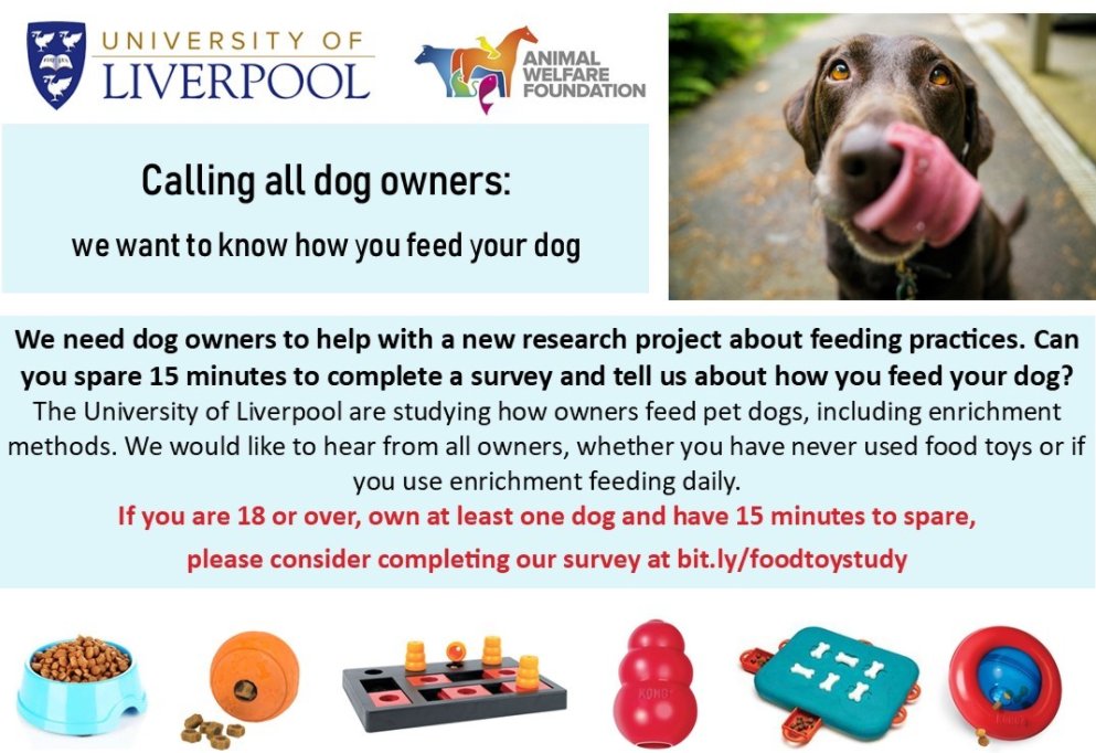 Waltham Petcare Science Institute (@waltham_science) on Twitter photo 🐕Calling all dog owners🐕 <a href="/LivUni/">University of Liverpool</a> is looking at how feeding habits might impact #dogs' behaviour and weight! So if you're over 18, have a dog, and willing to spare 15 mins for this study, fill in the #survey ➡️ms.spr.ly/6014nZbeQ #research #doglovers #dogsoftwitter 🐕Calling all dog owners🐕 <a href="/LivUni/">University of Liverpool</a> is looking at how feeding habits might impact #dogs' behaviour and weight! So if you're over 18, have a dog, and willing to spare 15 mins for this study, fill in the #survey ➡️ms.spr.ly/6014nZbeQ #research #doglovers #dogsoftwitter