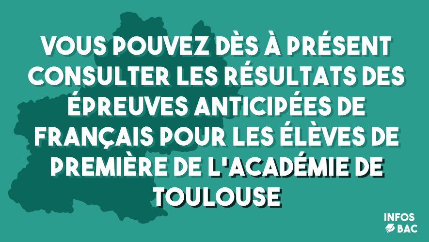 InfosBac's tweet photo. [Résultats Épreuves Anticipées]
🔴 Vous pouvez dès à présent accéder aux résultats dans l'@actoulouse en suivant ce lien : https://t.co/bTUTdIK0eQ https://t.co/x8gPWR29AD