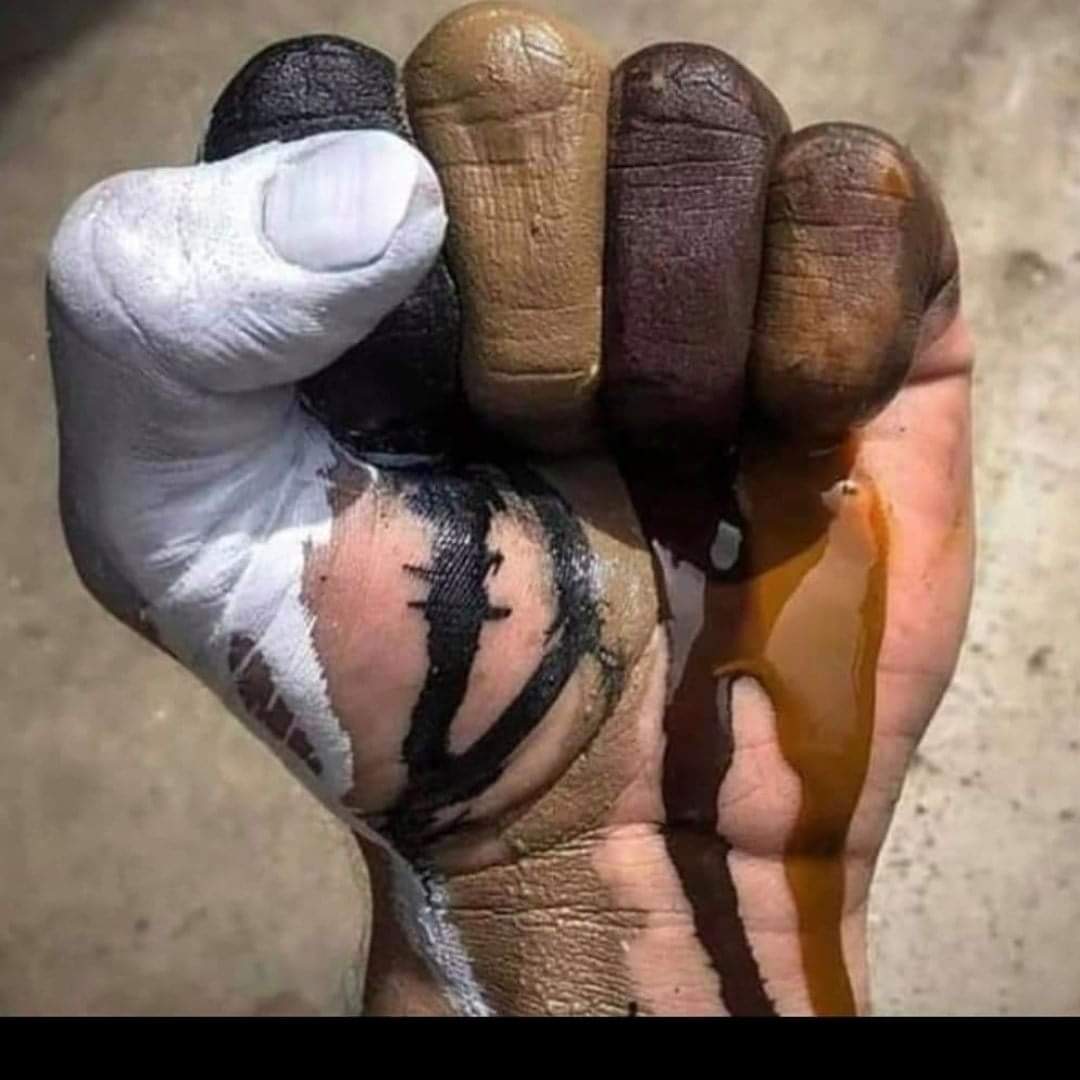 All together. Stay united. Stop the abuse. Love one another. #Notoracism