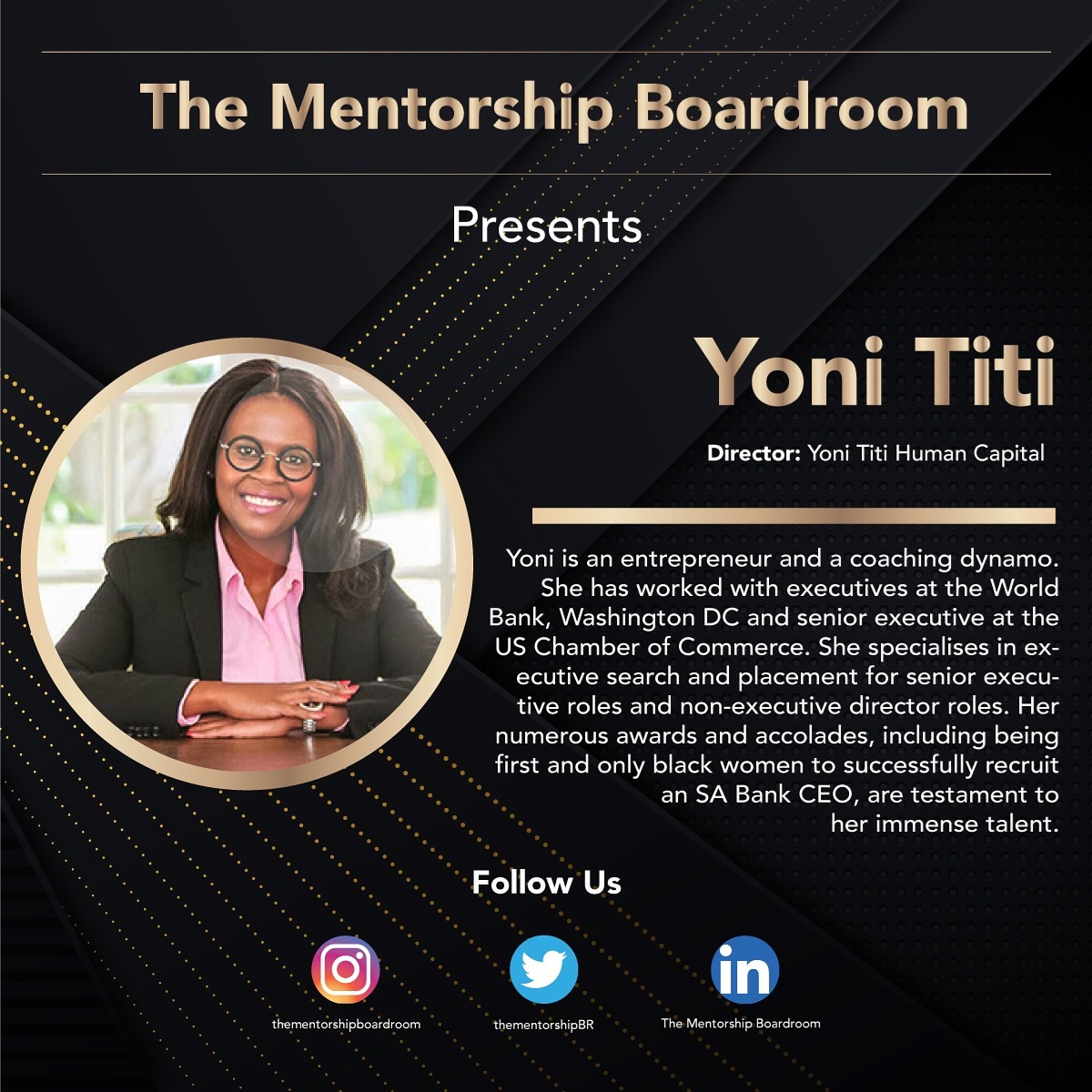 TheMentorshipBR's tweet photo. Step1: *Choose your Mentor* 
Step 2: *Send us an email* at admin@thementorshipboardroom.com telling us 
- Top 3 mentors (in order of preference)
- Who you are 
- What you do and 
- Why are you choosing your preferred mentor (limit to 3 sentences)
#Mandeladay
#Mentorship https://t.co/gVfqMAbSng
