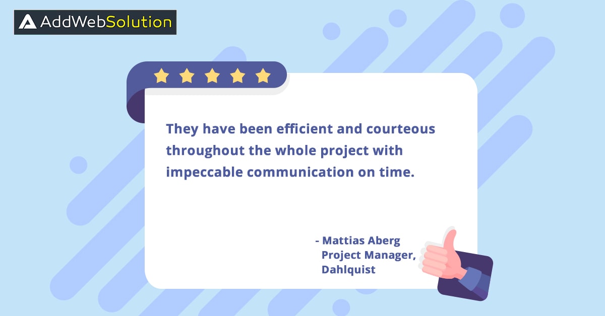 AddWebSolution's tweet image. #AddWebSolution is fortunate to have formed meaningful #relationship with our #clients. We care &amp;amp; it reflects in our work. We just follow Our Mantra: Client Happiness
Here’s what one of our esteemed clients says about us! clutch.co/profile/addweb…

#outsourcing #ITCompany #offshore