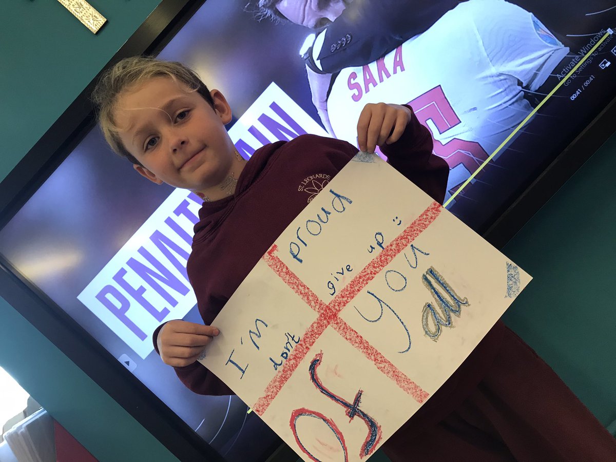 StLeonards1's tweet photo. We love you England 🏴󠁧󠁢󠁥󠁮󠁧󠁿 this is our message for you @MarcusRashford @BukayoSaka87 @Sanchooo10 https://t.co/b4qeGRSxSd