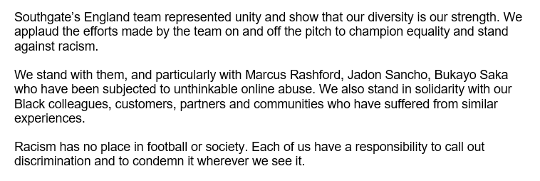 SteveHare's tweet photo. Southgate’s England team represented unity and show that our diversity is our strength. https://t.co/0agO9oU8i8