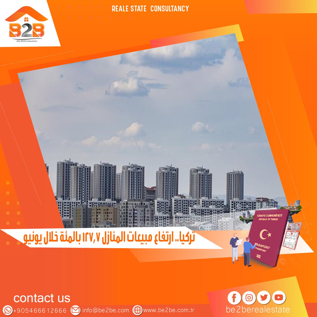 Be2BeRealEstate's tweet photo. تركيا.. ارتفاع مبيعات المنازل 127.7 بالمئة خلال يونيو
بلغ عدد المنازل المباعة في عموم تركيا خلال يونيو/حزيران، 134 ألفا و731 منزلا، بزيادة 127.7 بالمئة مقارنة مع مبيعات مايو/أيار الماضي.
https://t.co/74xuTz4gYj
#عقارات #تركيا #اسطنبول #عقارات_تركيا #عقارات_اسطنبول https://t.co/cjI92rLVfu