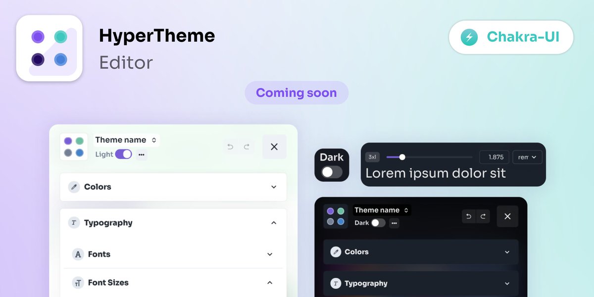 Hyperting's tweet photo. We are working on a series of tools for web developers based on @chakra_ui and @reactjs 
#HyperTheme #editor 🔥

More details in next posts.. https://t.co/vULdUc2Fbe