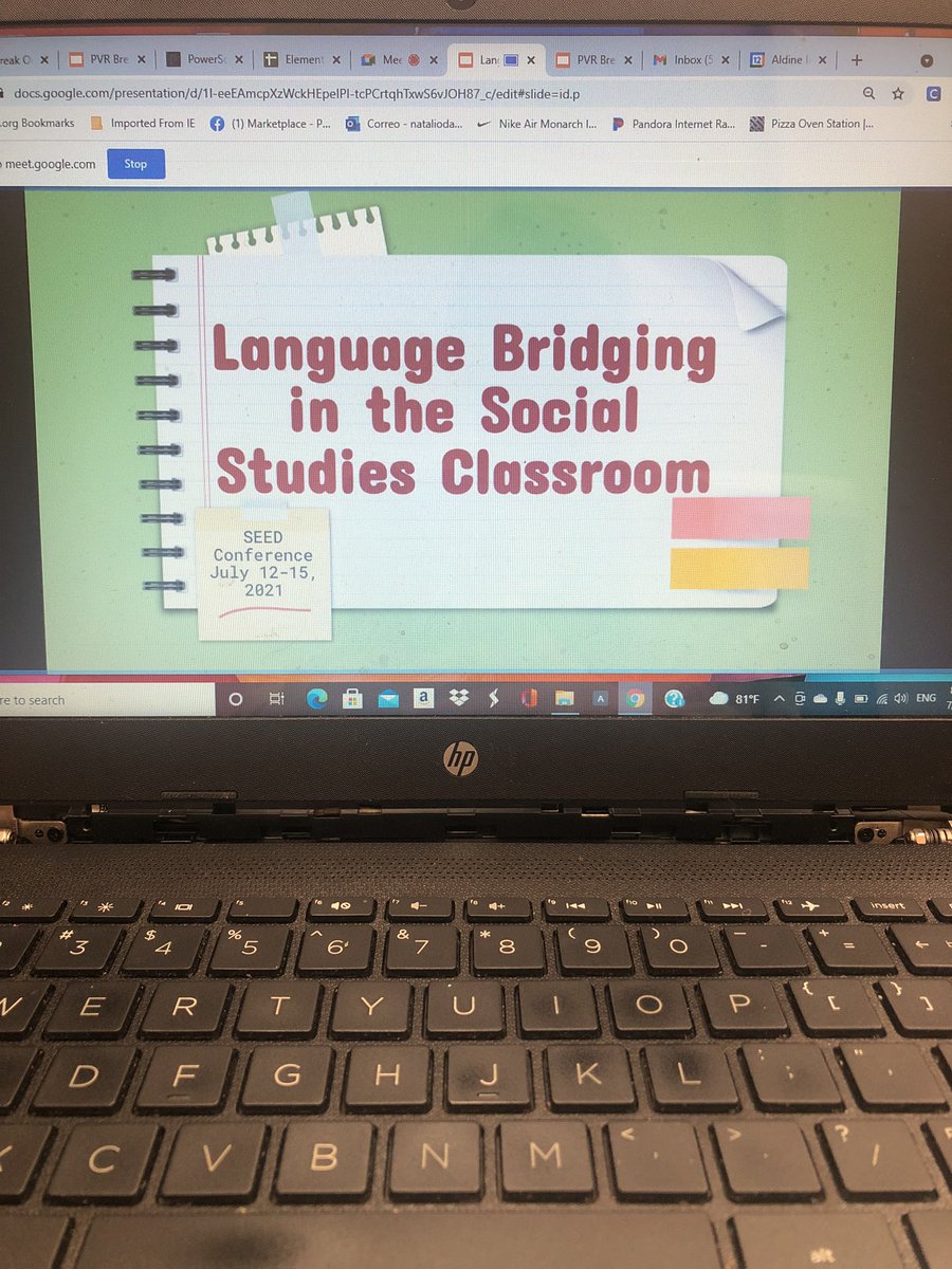 BilingualRachel's tweet photo. #SEED2021 is finally here.  So excited to be presenting and learning alongside other great educators @AldineISD @TeamSoc_Studies @AldineEsl.  Also grateful for my amazing partner @ncajina92 for being my copilot during the presentation. https://t.co/FILCimGP1s