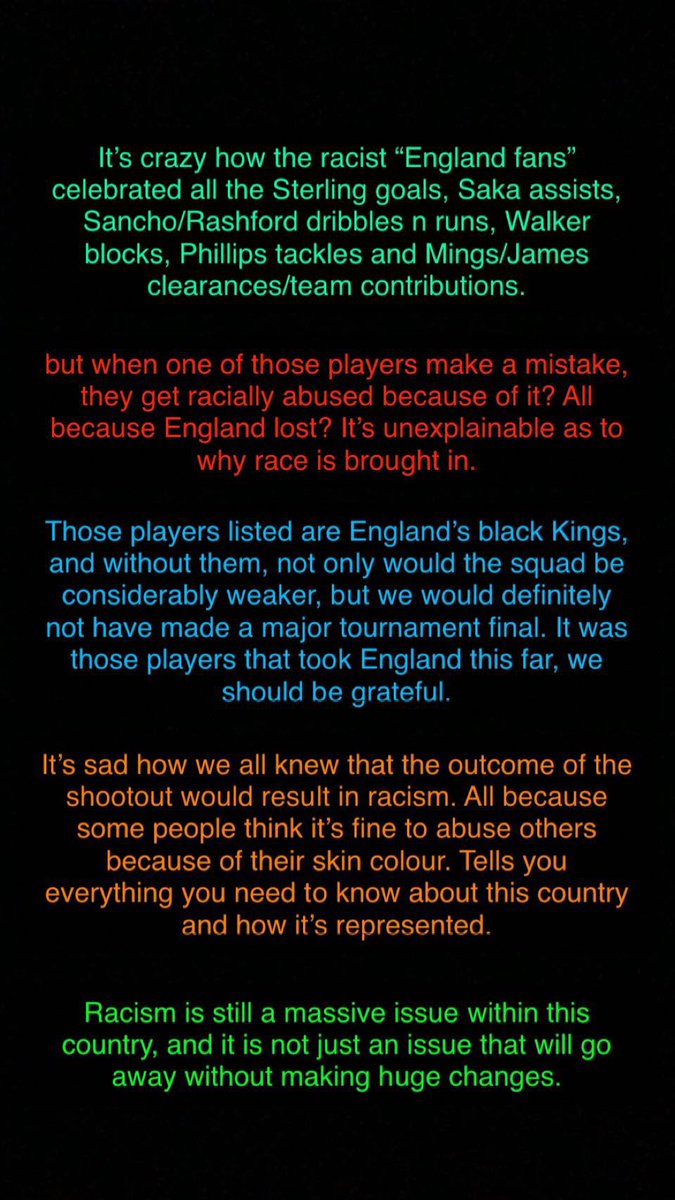 Abdallah_Pullo's tweet photo. 🇬🇧Last week, they could've spend the night at the queen's palace, and no one would've noticed that they weren't WHITE. 
Now, the FILTHY RACISTS have noticed they're BLACK.

 ERADICATED THIS DISEASE 
 #RacismIsAVirus #sayNoToRacism  #UK #england #FIFA #europe #football #equality https://t.co/rl94CiRSJt