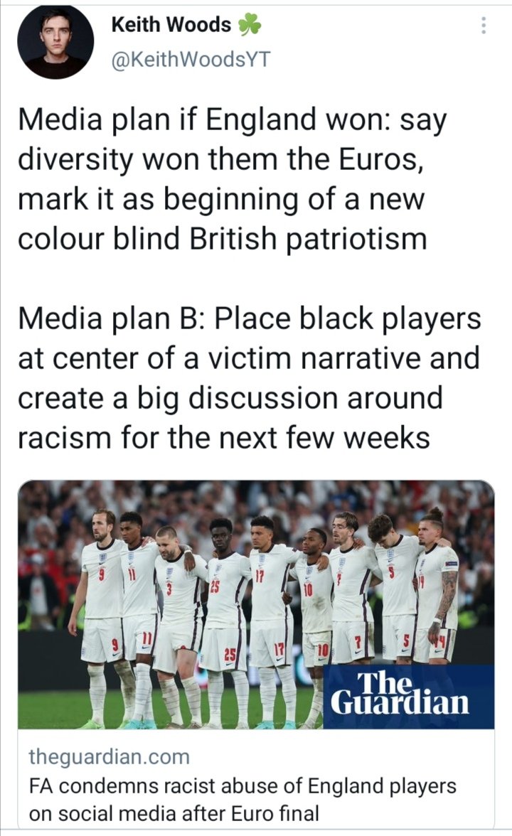 Abdallah_Pullo's tweet photo. 🇬🇧Last week, they could've spend the night at the queen's palace, and no one would've noticed that they weren't WHITE. 
Now, the FILTHY RACISTS have noticed they're BLACK.

 ERADICATED THIS DISEASE 
 #RacismIsAVirus #sayNoToRacism  #UK #england #FIFA #europe #football #equality https://t.co/rl94CiRSJt
