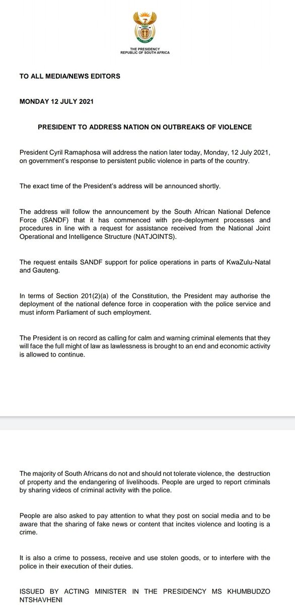 picture Cyril Ramaphosa Address The Nation Tonight 12 July south african president cyril ramaphosa