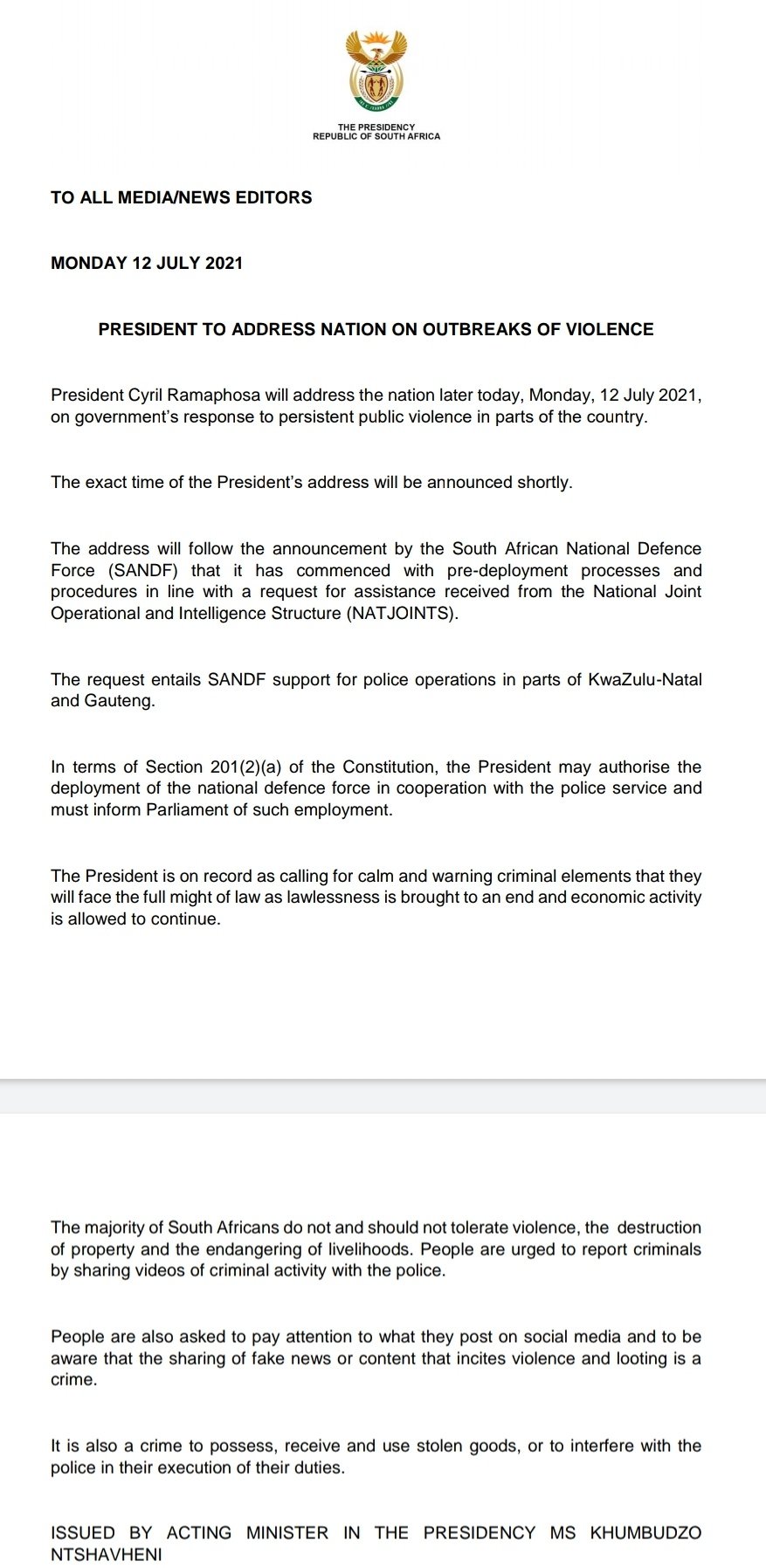 Khayelihlekhumalo On Twitter South African President Cyril Ramaphosa Is Set To Address The Nation Tonight Https T Co 3evhjnh0x9 Twitter