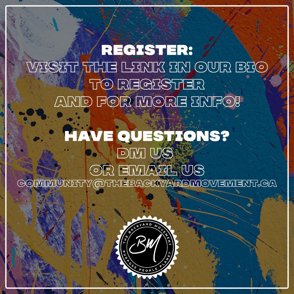 Are you an #artist based in the #Toronto area? Sign up for our art gallery and auction taking place this November! 🎨

Cash prizes available! 

For more info and to register, visit thebackyardmovement.ca/art-gallery-20…. Deadline to apply is Aug 15!