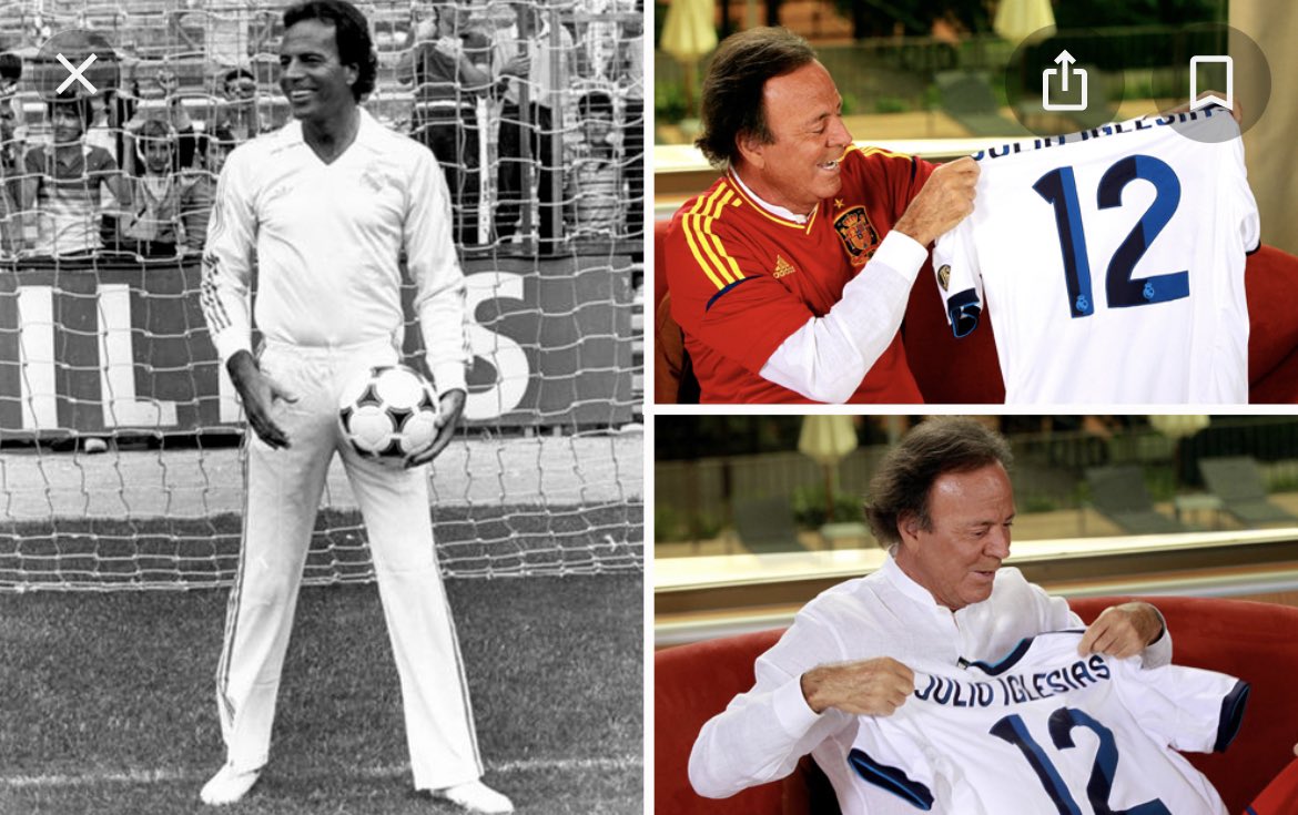 marialejapv's tweet photo. Para los que aún seguimos con los memes de julio comparto este que no sabía! Julio Iglesias debutó con el Real Madrid con 19 años… usaba la 12! #12DeJulio #MemesdeJulio #realmadrid https://t.co/PE6FbFY2qQ
