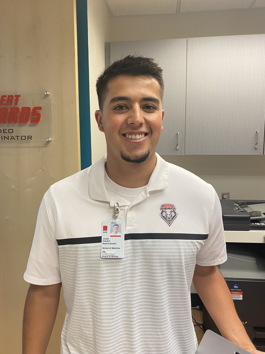 Want to wish <a href="/jesquibel24/">Joseph Esquibel</a> the best of luck as he starts medical school today! Has to be one of the only student managers in the country that also goes to medical school! He makes <a href="/UNMLoboMBB/">Lobo Basketball</a> better !!