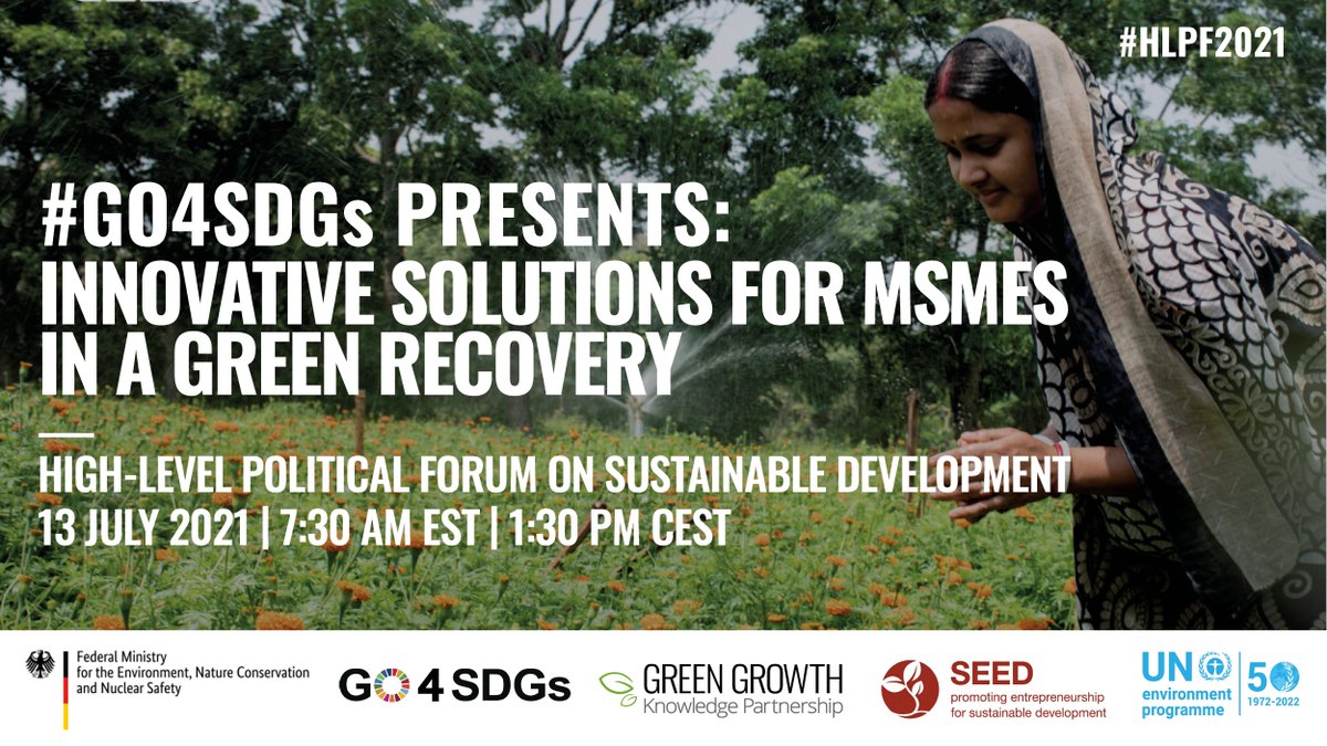 #TOMORROW: Join #GO4SDGs, @SEED_SustDev, @GGKP_Policy at #HLPF2021 to discuss innovative solutions for MSMEs & their contributions to the SDGs.

We'll announce the winners of the #SEEDAwards2021, recognising entrepreneurship in #SustainableDevelopment.

👉 ggkp.org/MSMESevent