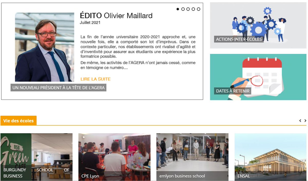 Le nouveau numéro des Echos de <a href="/Agera_GE/">AGERA</a> vient de paraître. A la 1, édito <a href="/OLMaillard/">Olivier MAILLARD</a> nouveau président de l'AGERA. Des mouvements à la direction des Ecoles dans Bienvenue, des Evènements au format innovant #RPIA #ChallengeSuPerform, les Actus des Ecoles lesechos-agera.fr